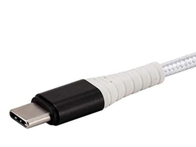 Monoprice USB 2.0 Type-C to Type-A Charge & Sync Cable - Kevlar/Nylon-Braid, 3 Feet, White - AtlasFlex Series - Image 3