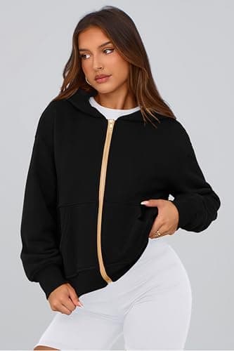 PRETTYGARDEN Hoodies for Women Sweatshirt Zip Up Hoodie Fall Fashion 2025 Trendy Long Sleeve Jackets Winter Clothing Outfits (Black,Medium) - Image 7