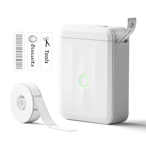 NIIMBOT Label Maker Machine Bluetooth Label Printer for School Home Office Organization, Wireless Mini Labeler D110 Upgraded Version, Label Machine with Label, White - Image 1