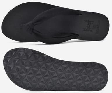 KuaiLu Flip Flops Women Arch Support Yoga Mat Comfortable Summer Beach Walking Thong Cushion Sandals Slip on Pool Outfits Travel Essentials Orthotic Slides Indoor Outdoor Slippers Shoes Black Size 8 - Image 7