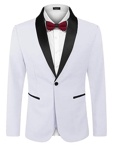 COOFANDY Men's Tuxedo Jacket Wedding Blazer One Button Dress Suit for Dinner Prom Party - Image 1