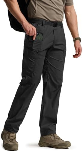 CQR Men's Quick Dry Tactical Pants, Water Resistant Outdoor Pants, Lightweight Stretch Cargo Work Hiking Pants, Runyon Cargo Pants Black, 40W x 30L - Image 2