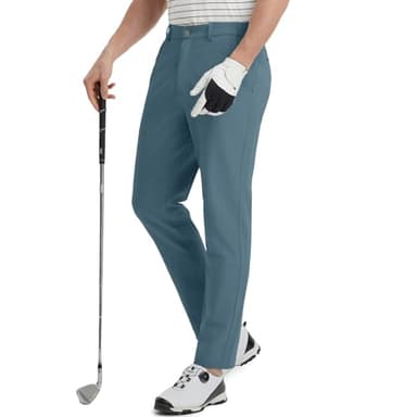 M MAELREG Golf Pants Men Stretch Lightweight Quick Dry Slim Fit Water-Resistant Casual Mens Dress Pants with Pocket Misty Blue - Image 2