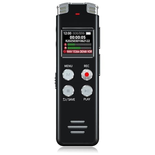 64GB Digital Voice Recorder with Playback: Voice Activated Recorders for Lectures Meetings Interviews - EVISTR Dictaphone Recording Device Tape Recorder Portable Mini, Audio Recorder with USB, MP3 - Image 1