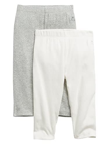 GAP Unisex Baby Ribbed Legging Pants, Grey Heather, 0-3 Months US - Image 1