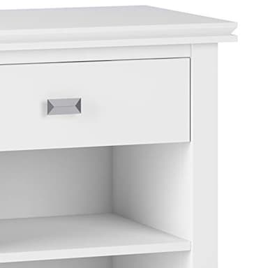 SIMPLIHOME Artisan SOLID WOOD 24 inch Wide Transitional Bedside Nightstand Table in White for the Living Room and Bedroom - Image 6