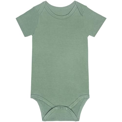 Baby Boy Rompers, Short Sleeve Bodysuits Summer Newborn Infant Girls Shirts Green 18-24m - Image 1