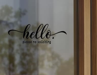 ZLKAPT Hello, No Soliciting Front Door Vinyl Decal -3.5X10" Polite Greeting and No Salesmen Sign (Black) - Image 5