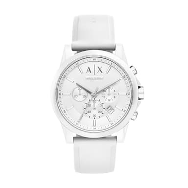 A｜X ARMANI EXCHANGE Men's Chronograph White Silicone Watch (Model: A|X1325) - Image 1