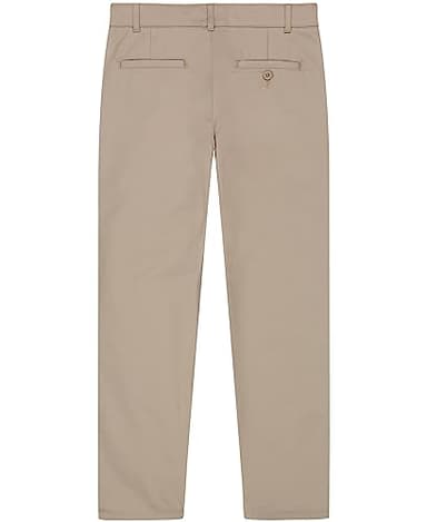 Nautica Boys' School Uniform Flat Front Twill Pant, Khaki, 12 Husky - Image 2