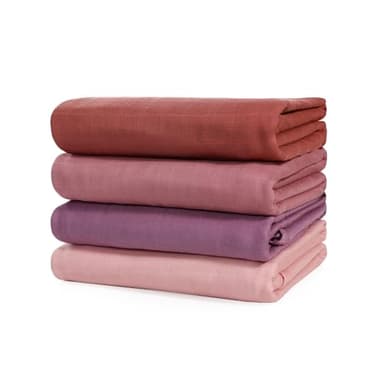 LITTLE SPUD Muslin Swaddle Blankets, Large Receiving Blankets for Boys and Girls, 4-Pack Soft and Breathable Swaddle Wrap for Newborn, 47 x 47 inches (Pink Series) - Image 1