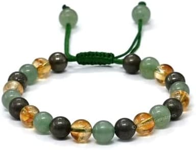 Amazing Gemstone Money Wealth Success Bracelet - Pyrite Green Aventurine Citrine Bracelet Set for Healing Calming Anxiety Stress Relief Gifts Pulseras Para Hombres Mujer Stocking Stuffer (Adjustable - Image 4