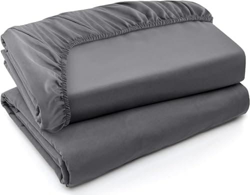 Utopia Bedding Twin Fitted Sheets - Bulk Pack of 2 Bottom Sheets - Soft Brushed Microfiber - Deep Pockets - Shrinkage & Fade Resistant - Easy Care (Twin, Grey) - Image 1