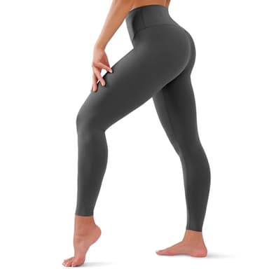 YUDSUD High Waisted Leggings for Women - Tummy Control Yoga Pants for Workout Running Athletic Women's Leggings Plus Size Dark Grey - Image 1