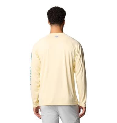Columbia Men's Terminal Tackle Long Sleeve Shirt, Lemon Wash/Blue Echo Logo, Medium - Image 2