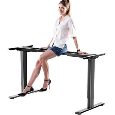 GallopFun Dual Motor Electric Standing Desk Frame for 40 to 90" Table Tops, 330lbs Weight Capacity,Ergonomic Standing Height Adjustable Base with Memory Controller,Black Frame Only - Image 1