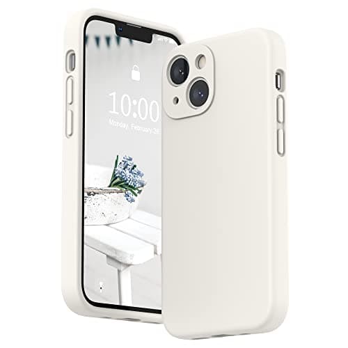 SURPHY Compatible with iPhone 13 Mini Case with Screen Protector, (Camera Protection & Soft Microfiber Lining) Liquid Silicone Phone Case 5.4 inch 2021, White - Image 1