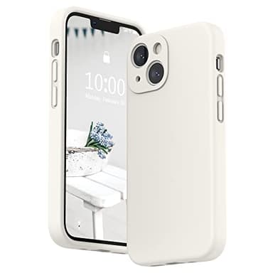 SURPHY Compatible with iPhone 13 Mini Case with Screen Protector, (Camera Protection & Soft Microfiber Lining) Liquid Silicone Phone Case 5.4 inch 2021, White - Image 1