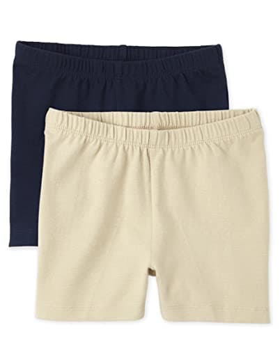 The Children's Place Girls' 2 Pack Basic Cartwheel Short, Sandy/Tidal, Large - Image 1