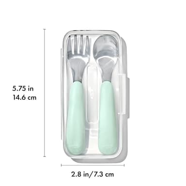 OXO Tot On-The-Go Fork and Spoon Set - Opal - Image 7