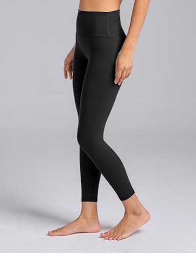 Colorfulkoala Dreamlux No Front Seam Leggings for Women 25" Inseam, High Waisted Buttery Soft 7/8 Yoga Pants (S, Black) - Image 4