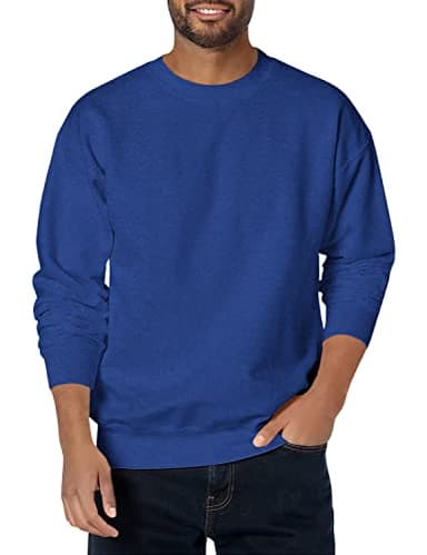 Hanes Men's Ultimate Cotton Heavyweight, Deep Royal, Large - Image 1