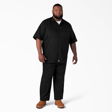 Dickies Men's Short Sleeve Work Shirt, Black - Image 4