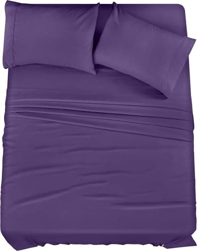 Utopia Bedding Full Bed Sheets Set - 4 Piece Bedding - Brushed Microfiber - Shrinkage and Fade Resistant - Easy Care (Full, Egg Plant) - Image 1