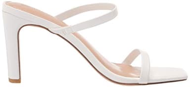 The Drop Women's Avery Square Toe Two Strap High Heeled Sandal, White, 8 - Image 7
