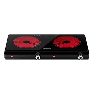 Infrared Double Burner Electric Cooktop - 1800W Portable Stove, Heat-up In Seconds, Countertop Cooktop for Dorm, Compatible with All Cookware - Image 1