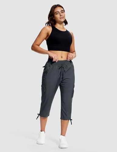 ISEEGZ Hiking Capris for Women with Pockets Lightweight Quick Dry Cargo Capri Travel Pants Women Casual Women's Capris - Image 2