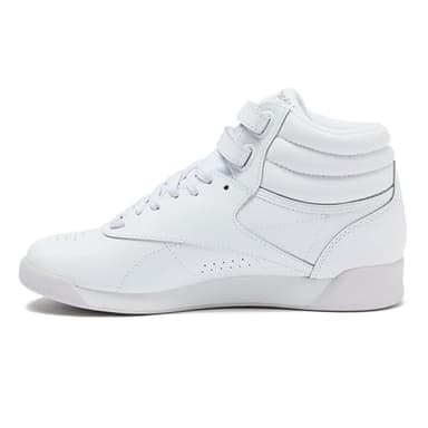 Reebok Women's Freestyle Hi High Top Sneakers for Women, Black or White Basketball and Tennis Shoes Womens Size 5-12, White/Silver, 10 - Image 4