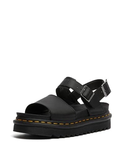 Dr. Martens Women's Voss Ankle Strap Sandal, Black Hydro Leather, 8 - Image 1