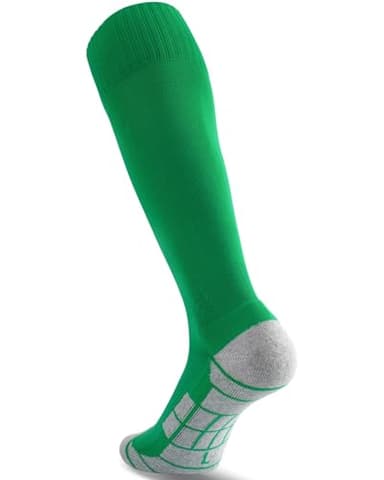 CWVLC Boys Girls Soccer Socks 1 Pairs, Baseball Football Sport, Softball Team Athletic Socks, Knee High Long Tube Cotton Arch Ankle Compression Socks, Green, X-Small - Image 1
