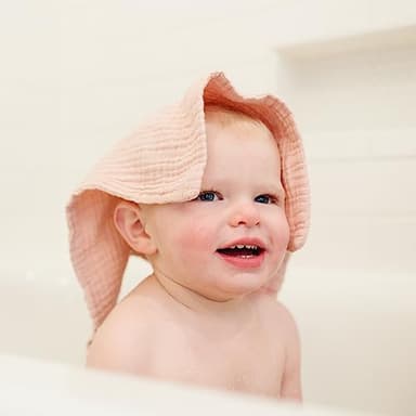 Konssy Baby Muslin Washcloths 7-Pack, 100% Cotton Baby Bath Washcloths, Soft & Absorbent Wash Cloths and Burp Cloths for Newborn Kids Girls & Boys, 11x11 inches - Image 5