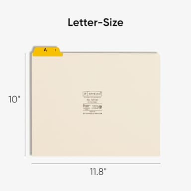 Smead Top Tab File Guides, 25 Count, Manila, 1/5-Cut Tabs, Letter Size (50180) - Image 2