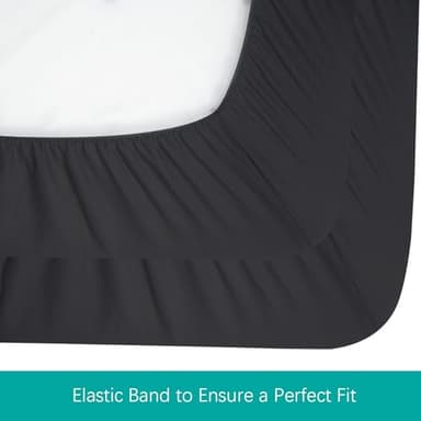 Biloban Crib Sheets Fitted, 2 Pack Crib Sheet Fits for Standard Crib Mattress, Neutral Toddler Bed Sheets for Baby Boys and Girl, Black, 52”X 28” - Image 5