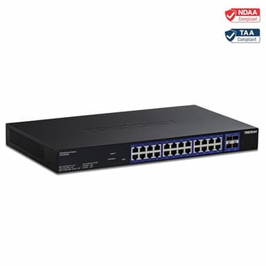 TRENDnet 28-Port Multi-Gig Web Smart Switch, TEG-3284WS, 24 x 2.5G Ports, 4 x 10G SFP+ Ports, Remote Cloud Management, NDAA TAA Compliant, 200Gbs, Lifetime Protection - Image 4
