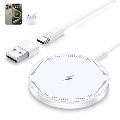 MagSafe Charger Magnetic Wireless iPhone Charge Compatible with iPhone 17 Pro Max Air 16 15 14 Pro Max Plus 13 12 Pro Max & AirPods 4 3 2 Pro - Charging Pad Dock for Travel Home Office - Image 1