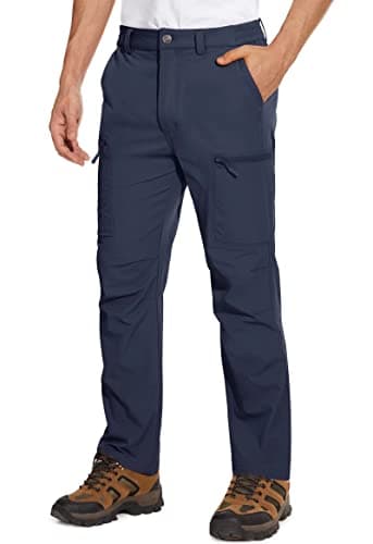 MAGCOMSEN Hiking Pants for Men Quick Dry Stretch Work Pants Water Resistant Lightweight for Travel Trekking Fishing Navy Blue - Image 1