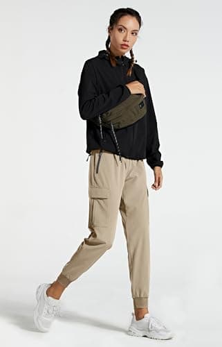 Libin Women's Joggers Casual Lounge Athletic Workout Track Running Elastic Waist Work Tactical Parachute Trendy Pants, Medium Khaki S - Image 5