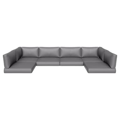Aoxun Outdoor Replacement Cushions for Patio Furniture, Deep Seat Outdoor Cushions for 6-Seat Wicker Sectional, 14-Piece Water-Repellent Cushion for L-Shape Couch - Image 1