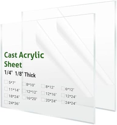 2 Pieces 5" x 7" Cast Plexiglass Sheet -1/8" Thick Clear Acrylic Sheet Clear Plastic Sheet, for Sign,Craft, Photo Frame, DIY Display Projects - Image 6