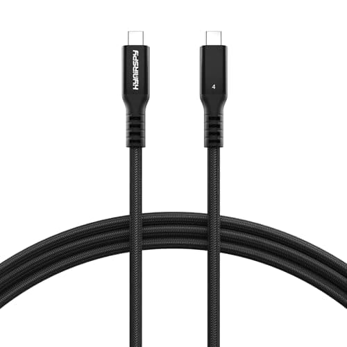 40Gbps Thunderbolt 4 Cable [Intel Certified] 6.6ft USB C to USB C Cable, 240W(5A) Charging Cord, Braided Type C Cable Compatible for Dual 8K/4K Display, USB4, SSD, eGPU, Mac Studio/mini, iphone