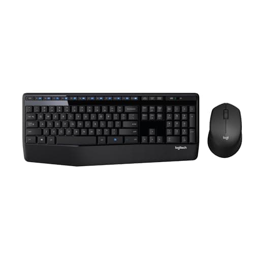 Logitech MK345 Wireless Keyboard and Mouse Combo with Palm Rest, 2.4 GHz USB Receiver, Compatible with PC, Laptop, Black - Image 1
