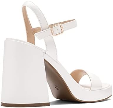 DREAM PAIRS Heels for Women Block Chunky Platform High Heels Open Toe Fashion Wedding Party Evening Prom Dance Ankle Strap Dress Pump Sandals Shoes - Image 6