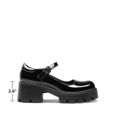 DREAM PAIRS Women's Mary Janes Shoes Platform Dress Low Heel Chunky Pumps Round Toe Ankle Strap Pumps Shoes Oxfords Esther,Size 9,Black,SDPU2346W-N - Image 2
