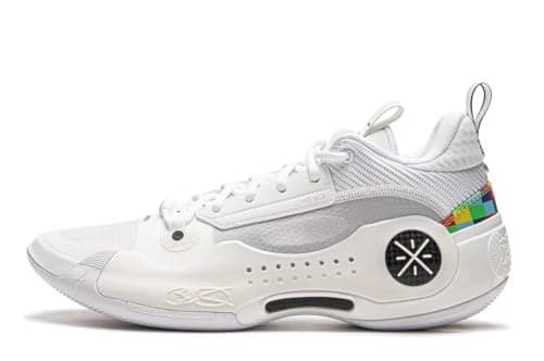 LI-NING Way of Wade 10 Rainbow Men Basketball Shoes Lining Professional Shock Absorption Sneakers Sports Shoes White Grey US 9 - Image 1