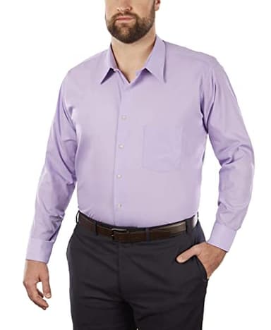 Van Heusen Men's Fit Dress Shirt Poplin Solid (Big and Tall), Lavender, 20" Neck 34"-35" Sleeve - Image 1
