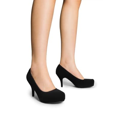 DREAM PAIRS Tiffany Women's New Classic Elegant Versatile Low Stiletto Heel Dress Platform Pumps Shoes,Size 8,Black/Nubuck,TIFFANNY - Image 7